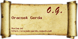 Oracsek Gerda névjegykártya